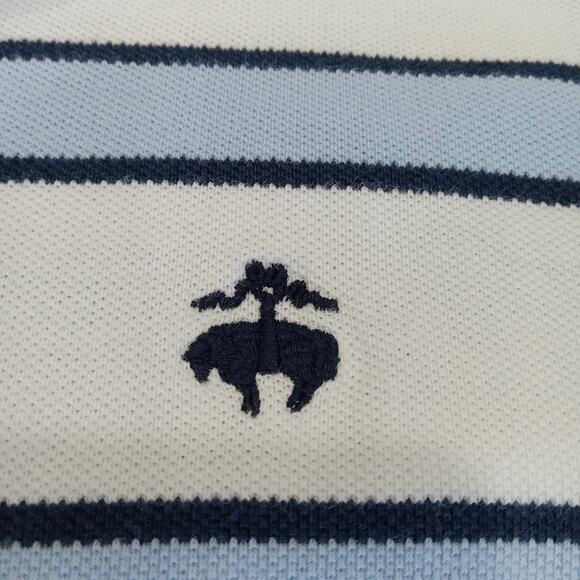 Men’s Brooks Brothers Stripe polo style shirt size large 346 short sleeve cotton - Picture 4 of 11